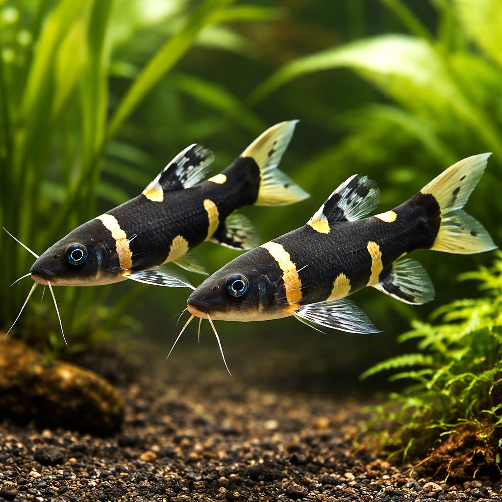 Eight Barbels Loach, Barred — tropical fish for sale UK — AI pair planted view