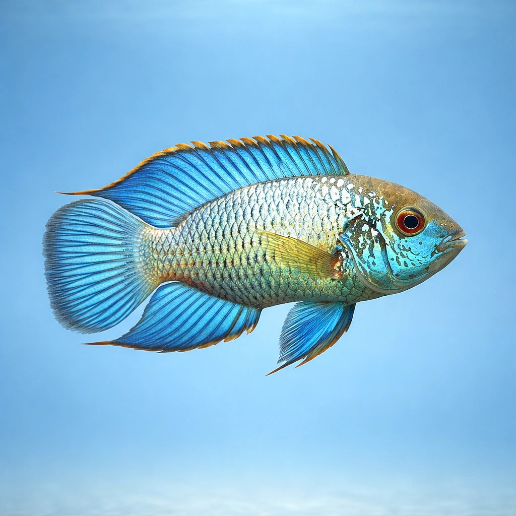 Electric Blue Acara — South American Cichlids for sale UK — AI side clean view