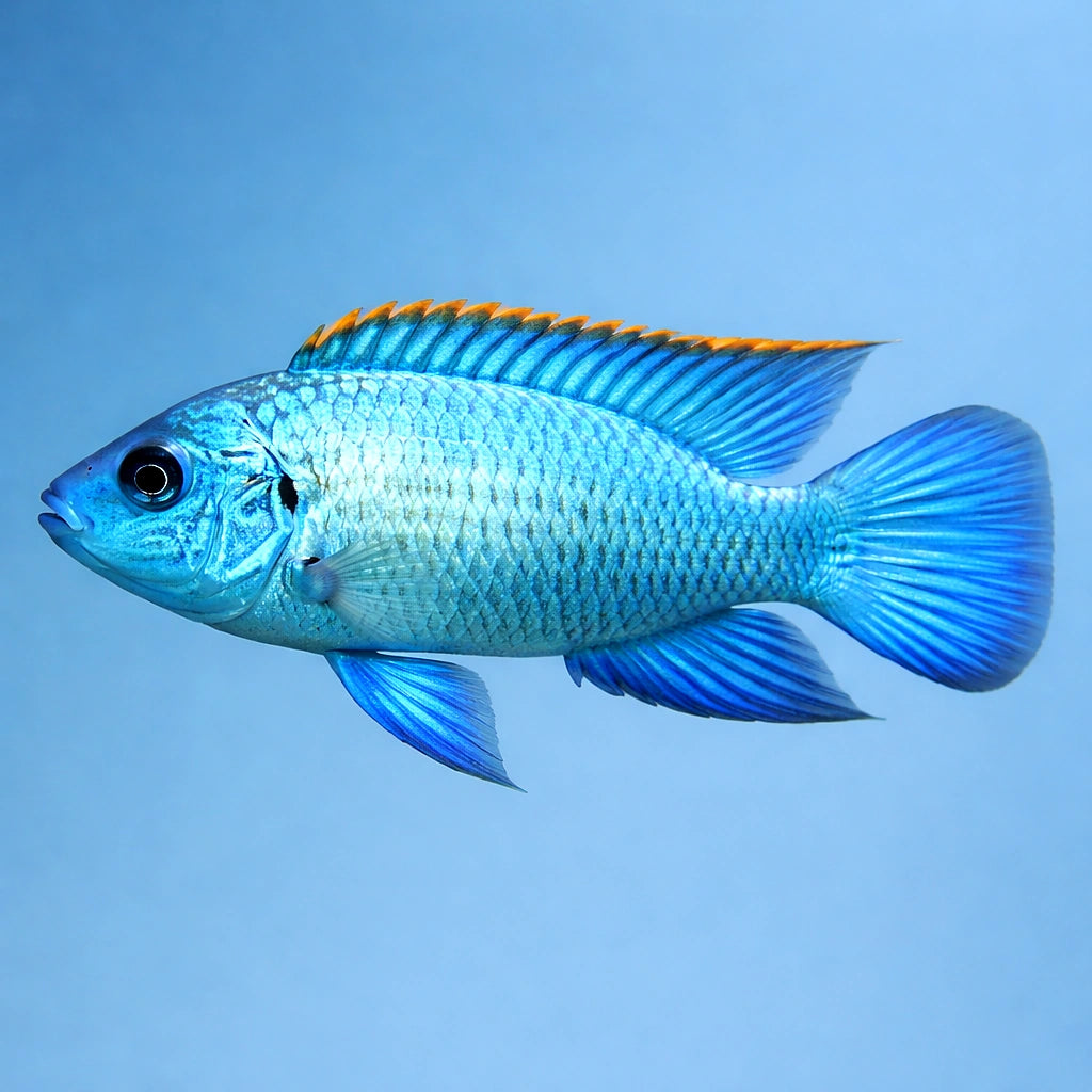 Electric Blue Acara — South American Cichlids for sale UK — AI side clean view