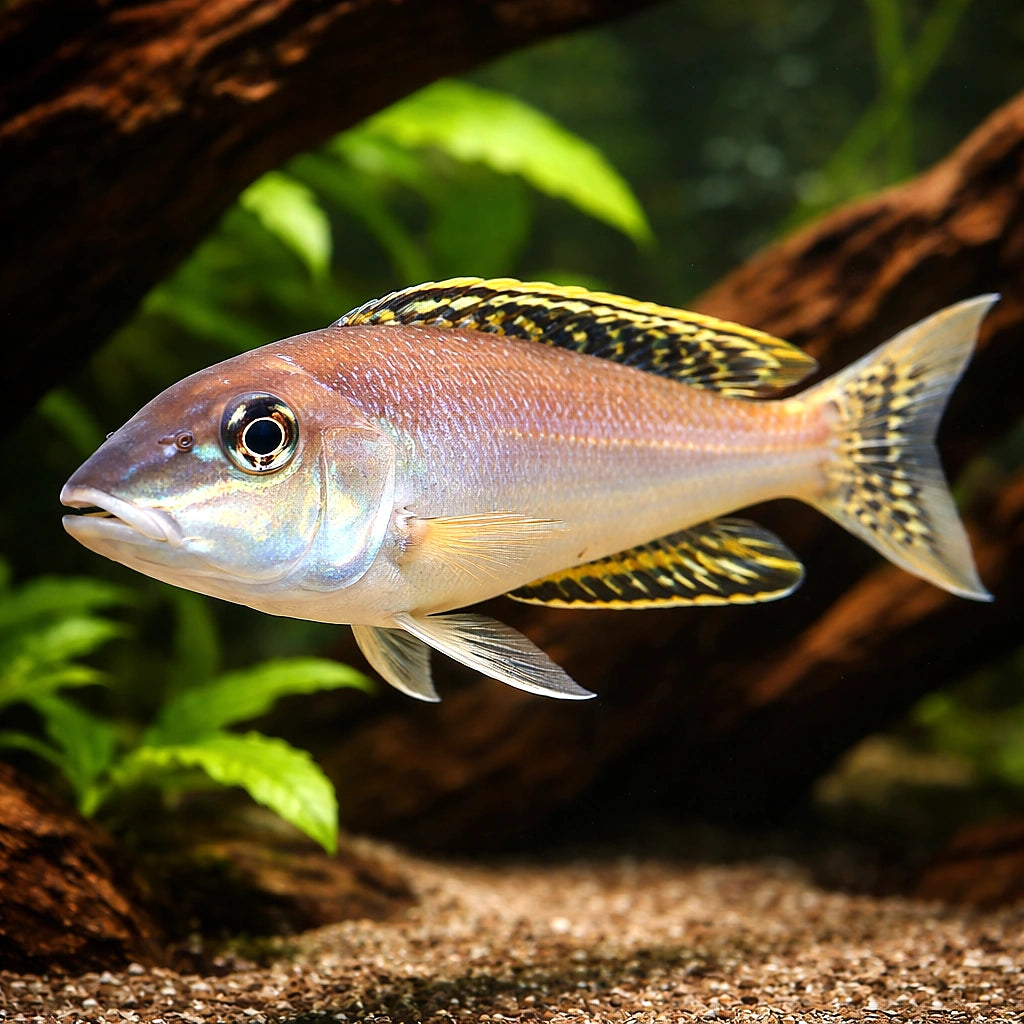 Enantiopus melanogenis 5 - — tropical fish for sale UK — AI hero driftwood view