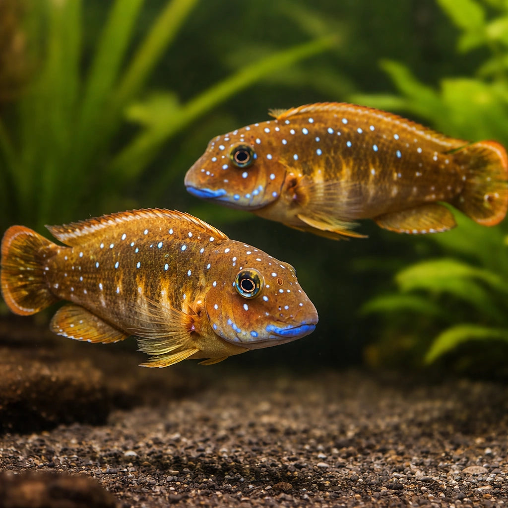 Eretmodus cyanostictus Kigoma 3 - — tropical fish for sale UK — AI pair planted view