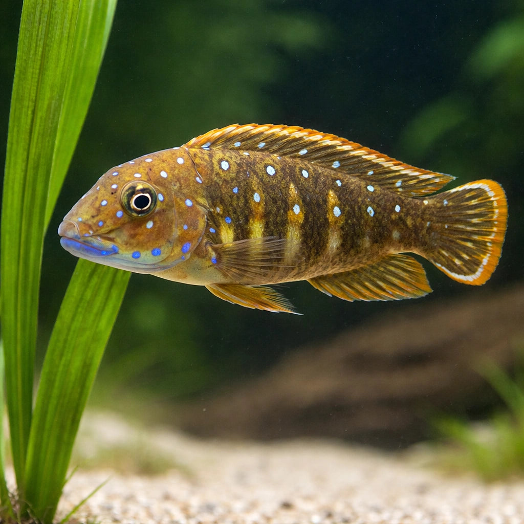 Eretmodus cyanostictus Kigoma 3 - — tropical fish for sale UK — AI scale plant view