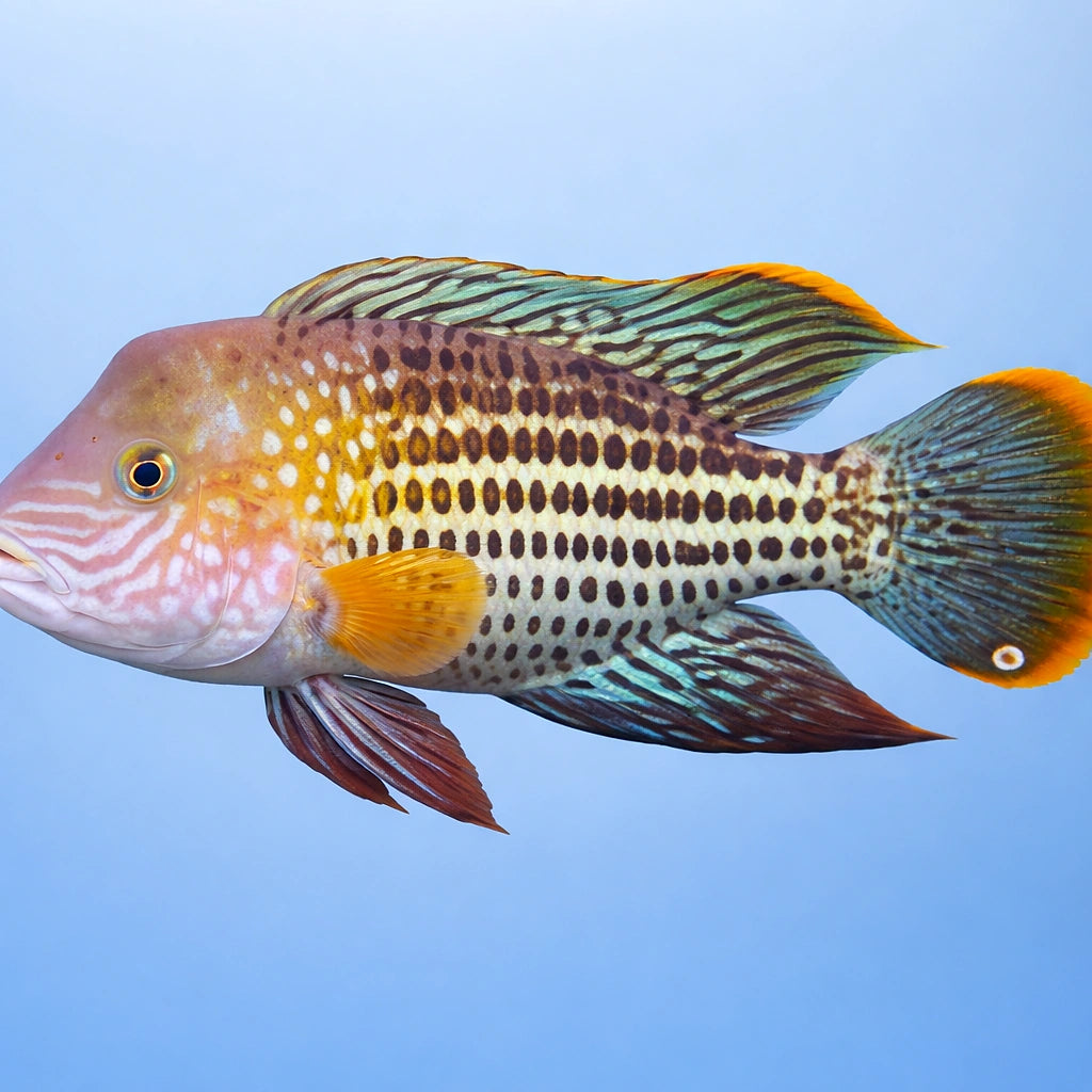 Esmeralda Cichlid, Green Teror — tropical fish for sale UK — AI side clean view