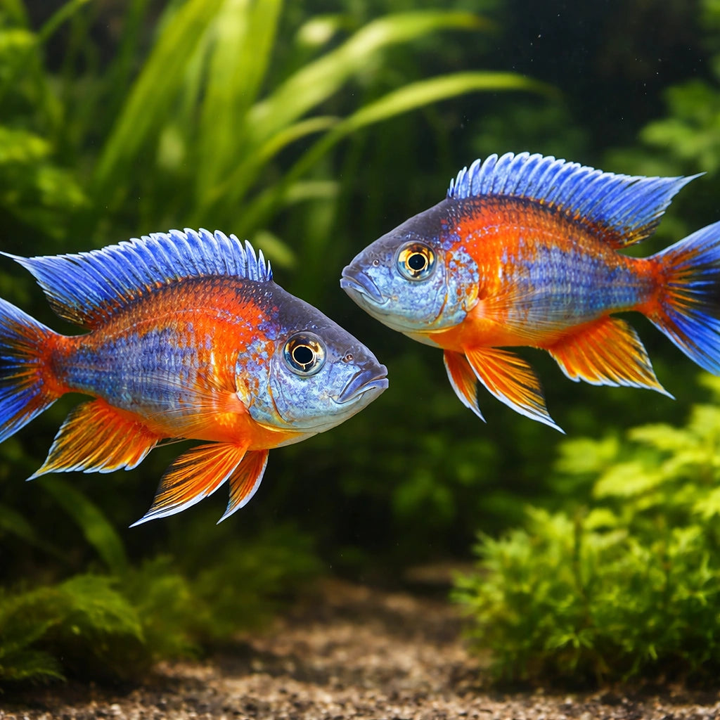 Eureca Peacock Cichlid — tropical fish for sale UK — AI pair planted view