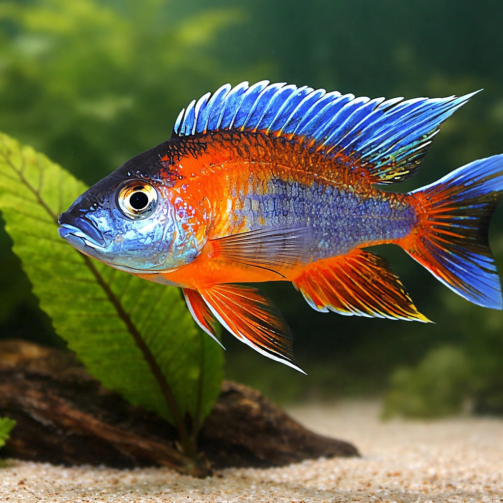 Eureca Peacock Cichlid — tropical fish for sale UK — AI scale plant view