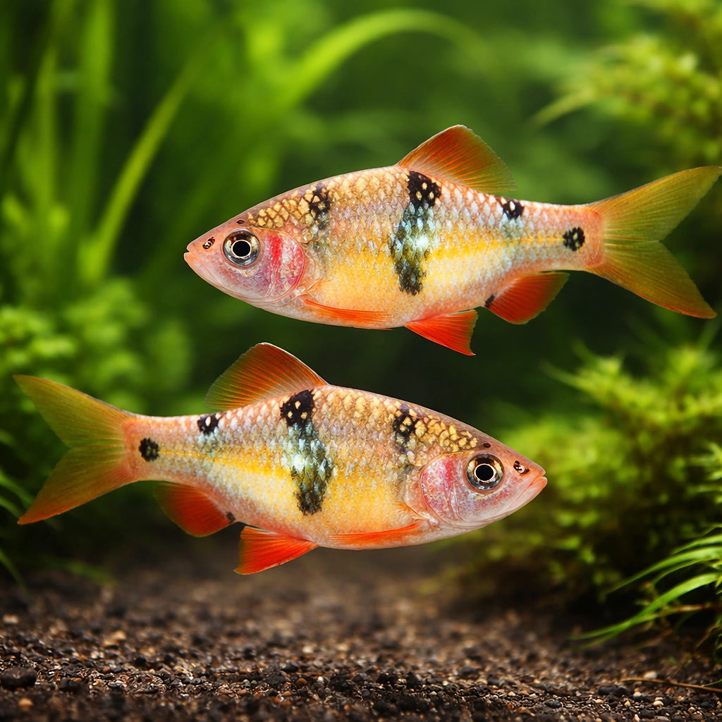 Everetts Barb — tropical fish for sale UK — AI pair planted view