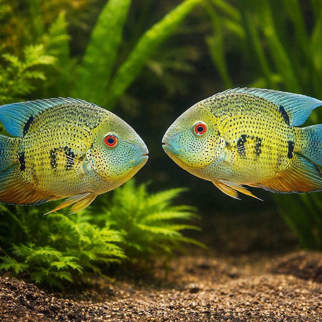Eye spot Cichlid — tropical fish for sale UK — AI pair planted view