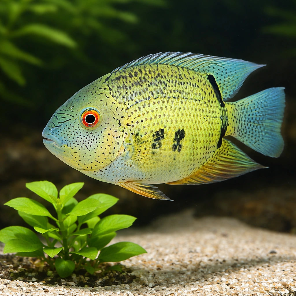 Eye spot Cichlid — tropical fish for sale UK — AI scale plant view