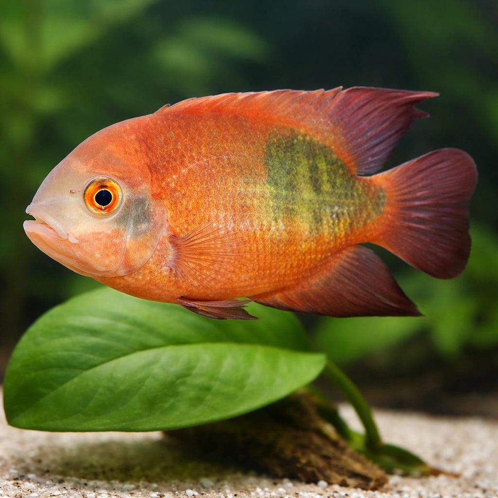 F Cichlid, Smaragd Cichlid, — tropical fish for sale UK — AI scale plant view