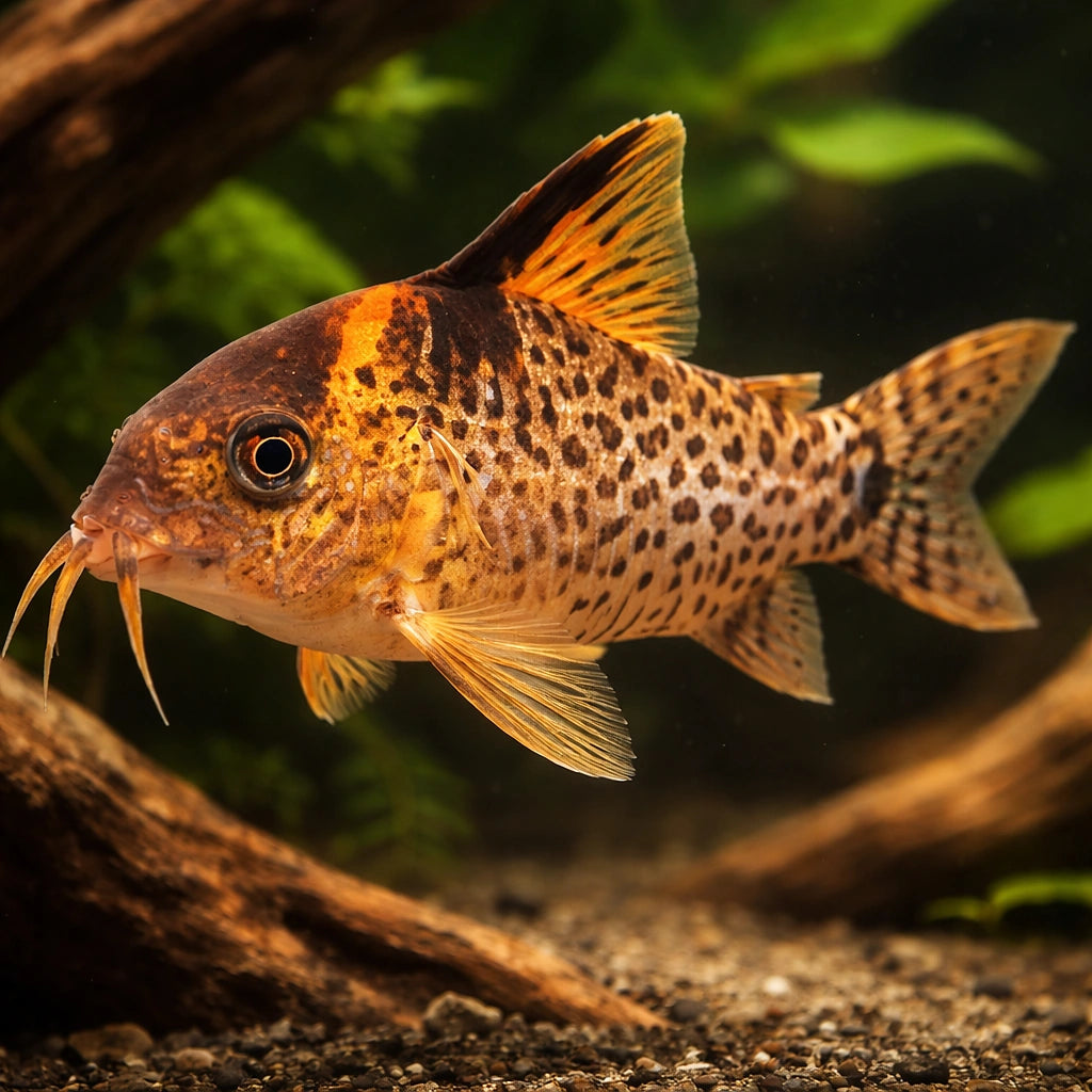 False blochi Catfish — tropical fish for sale UK — AI hero driftwood view
