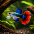 Fancy Guppy — Guppy for sale UK — AI hero driftwood view