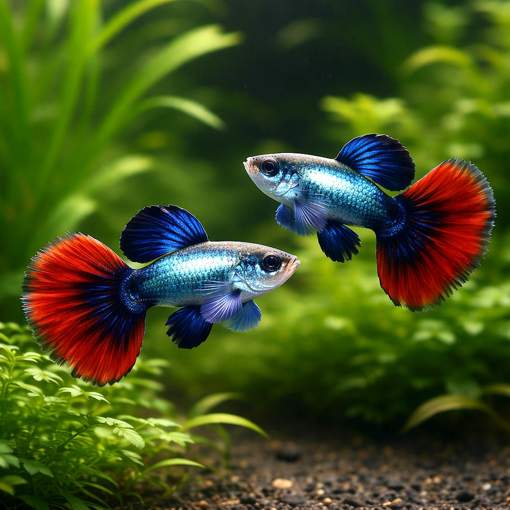 Fancy Guppy — Guppy for sale UK — AI pair planted view