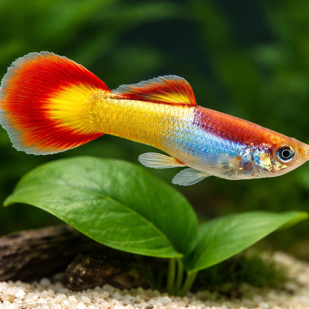 Fancy Guppy — Guppy for sale UK — AI scale plant view