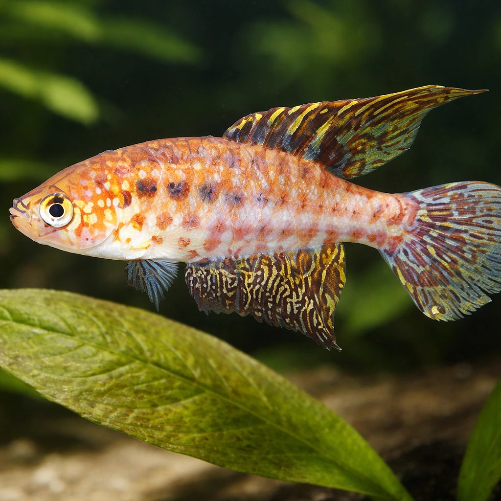 Feather-Fin Pearl Fish — tropical fish for sale UK — AI scale plant view