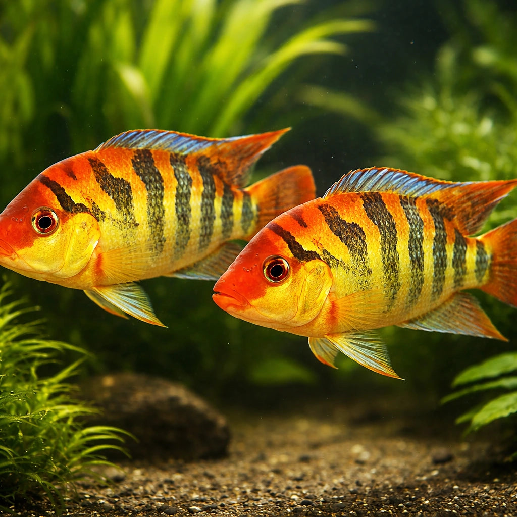Festa s Cichlid, Red Terror — tropical fish for sale UK — AI pair planted view