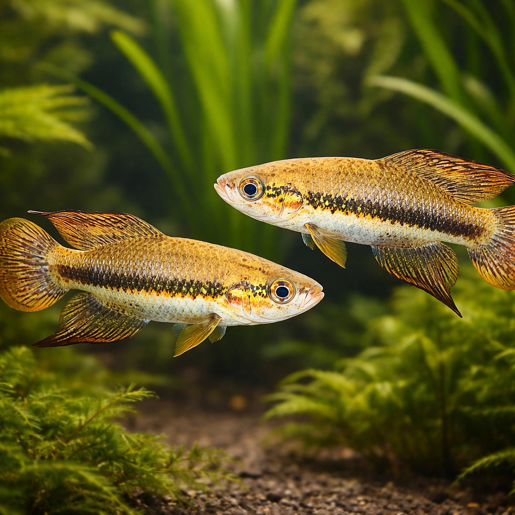 Fighting Gaucho, Black-Band — tropical fish for sale UK — AI pair planted view
