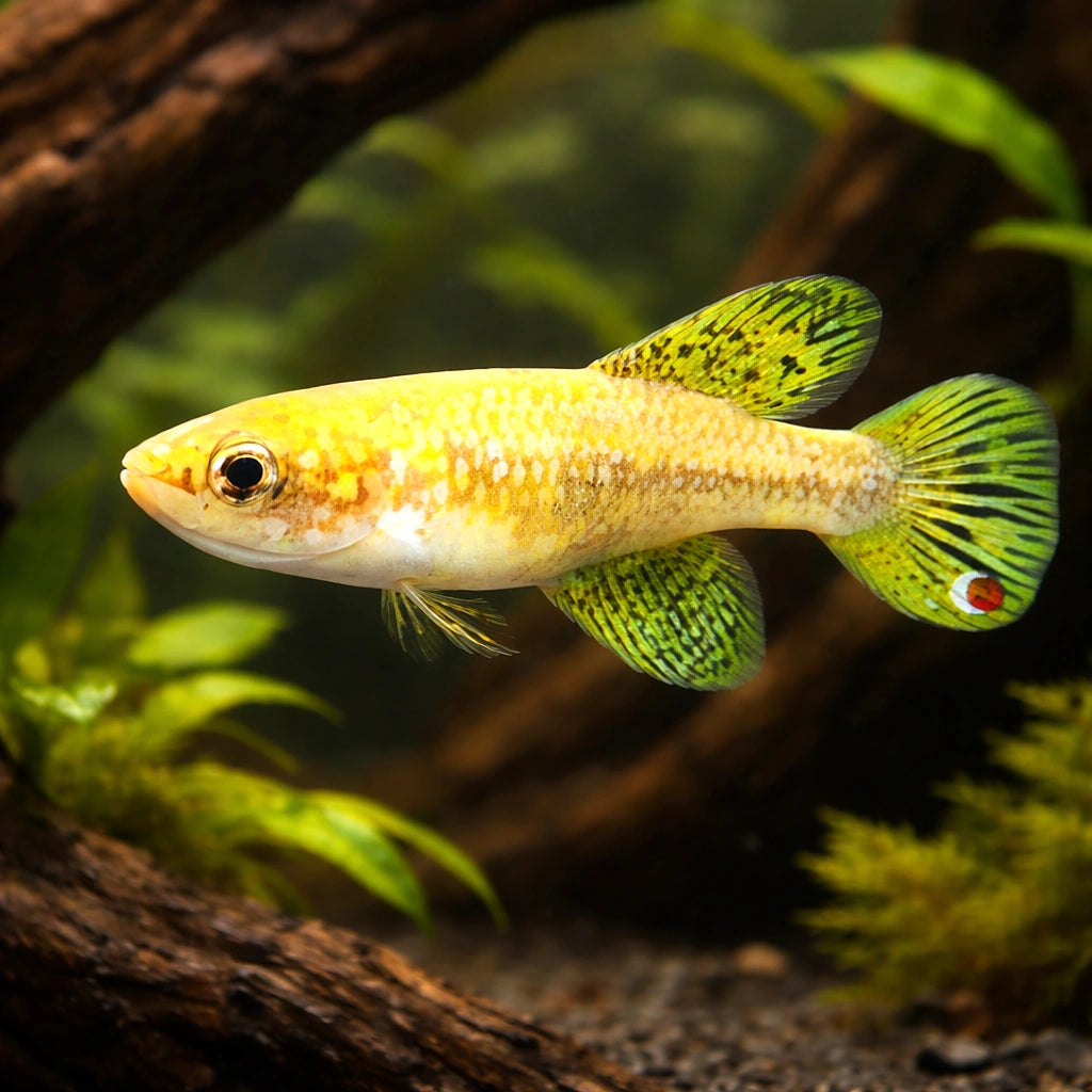Fighting Gaucho — tropical fish for sale UK — AI hero driftwood view
