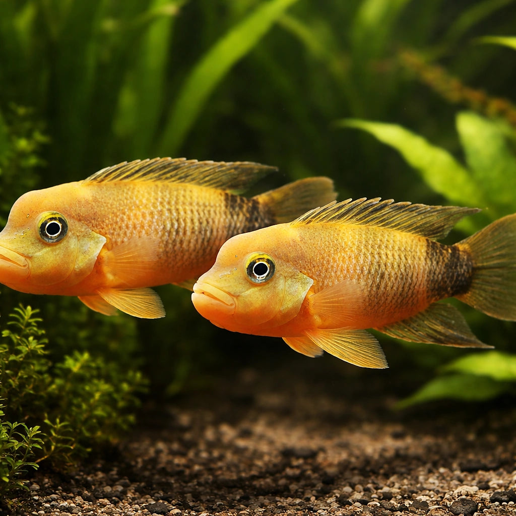Flathead Cichlid, Buffalohe — tropical fish for sale UK — AI pair planted view