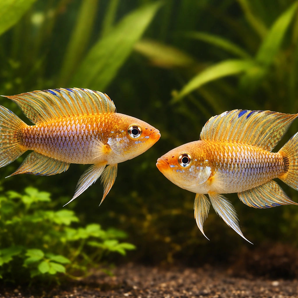 For Stripes Dwarf Cichlid — tropical fish for sale UK — AI pair planted view