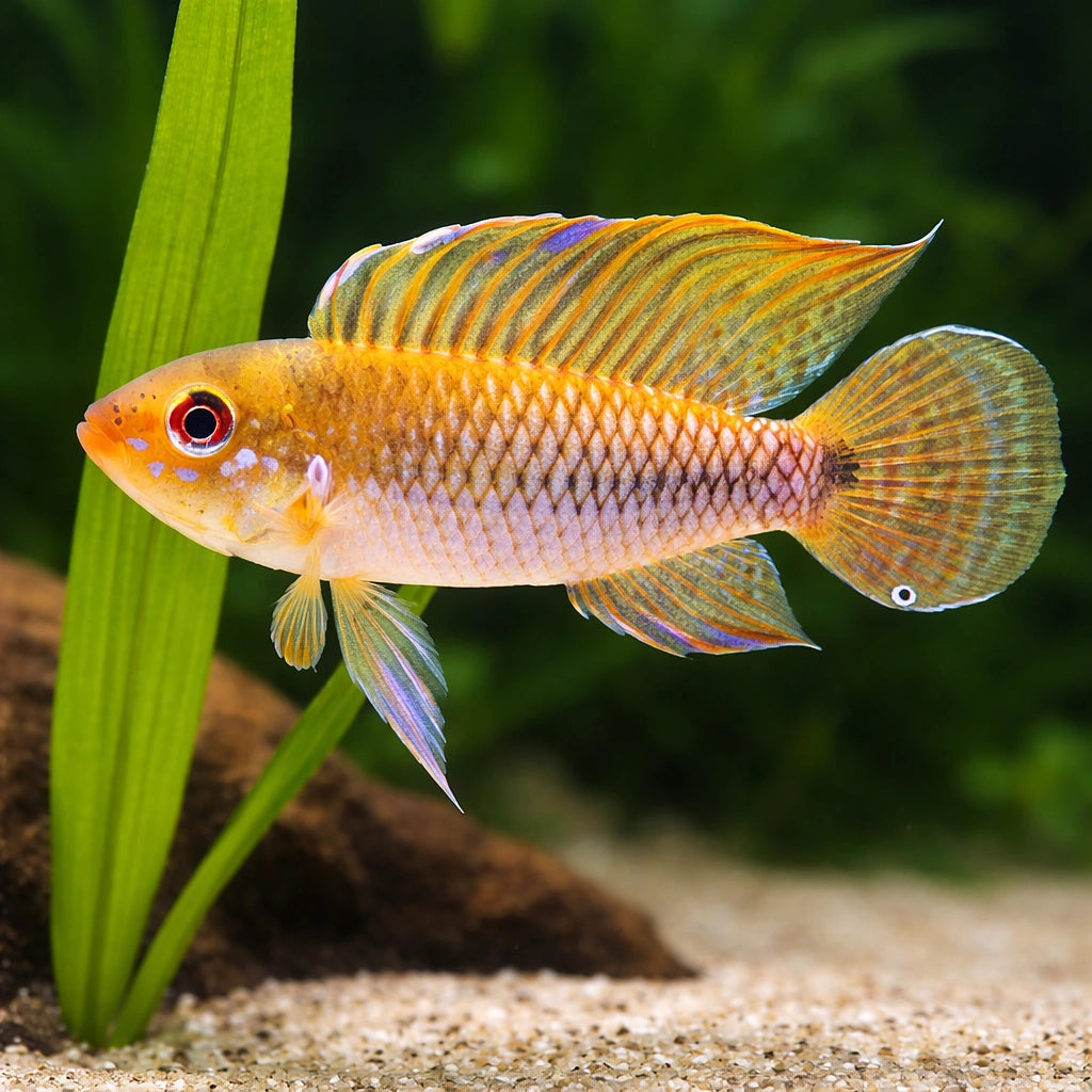 For Stripes Dwarf Cichlid — tropical fish for sale UK — AI scale plant view