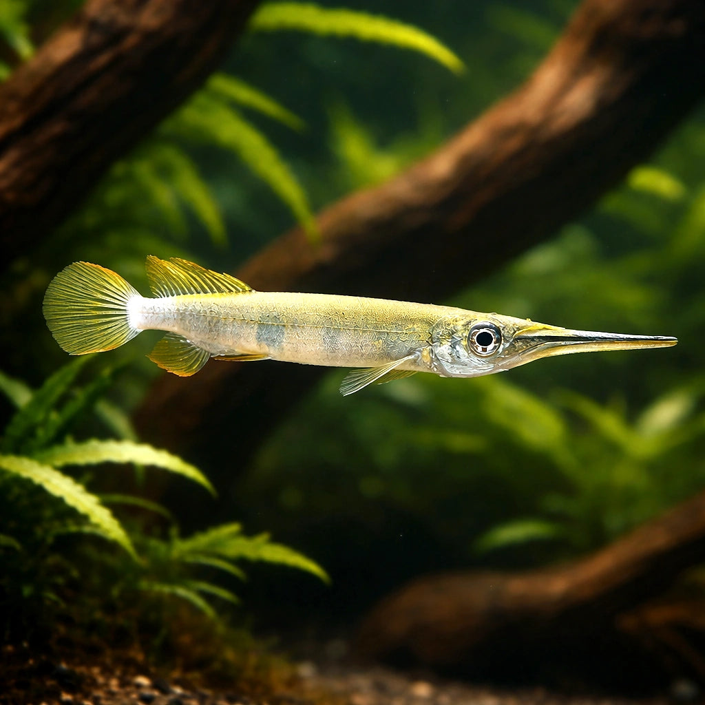 Forest Halfbeak - Hemirhamphodon Pogonognathus - Livebearer, Stunning Tropical Fish Perfect for Creating a Thriving Community Tank, Breeding Tips for Enthusiasts Included — for sale UK — AI hero driftwood view
