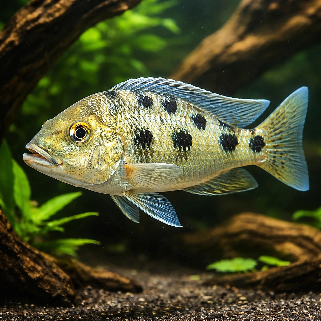 Fosorochromis rostratus 6 - — tropical fish for sale UK — AI hero driftwood view