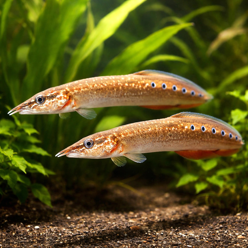 Frecklefin eel — tropical fish for sale UK — AI pair planted view