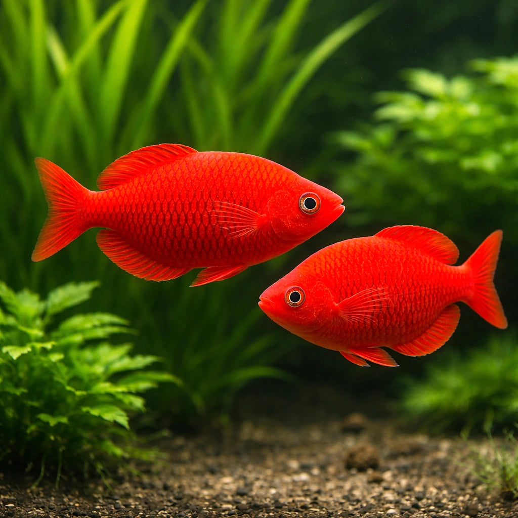 Lake Kuromai rainbowfish — Lake Kurumoi Rainbowfish (Melanotaenia parva) - UK (Melanotaenia parva) — A striking dwarf — pair…