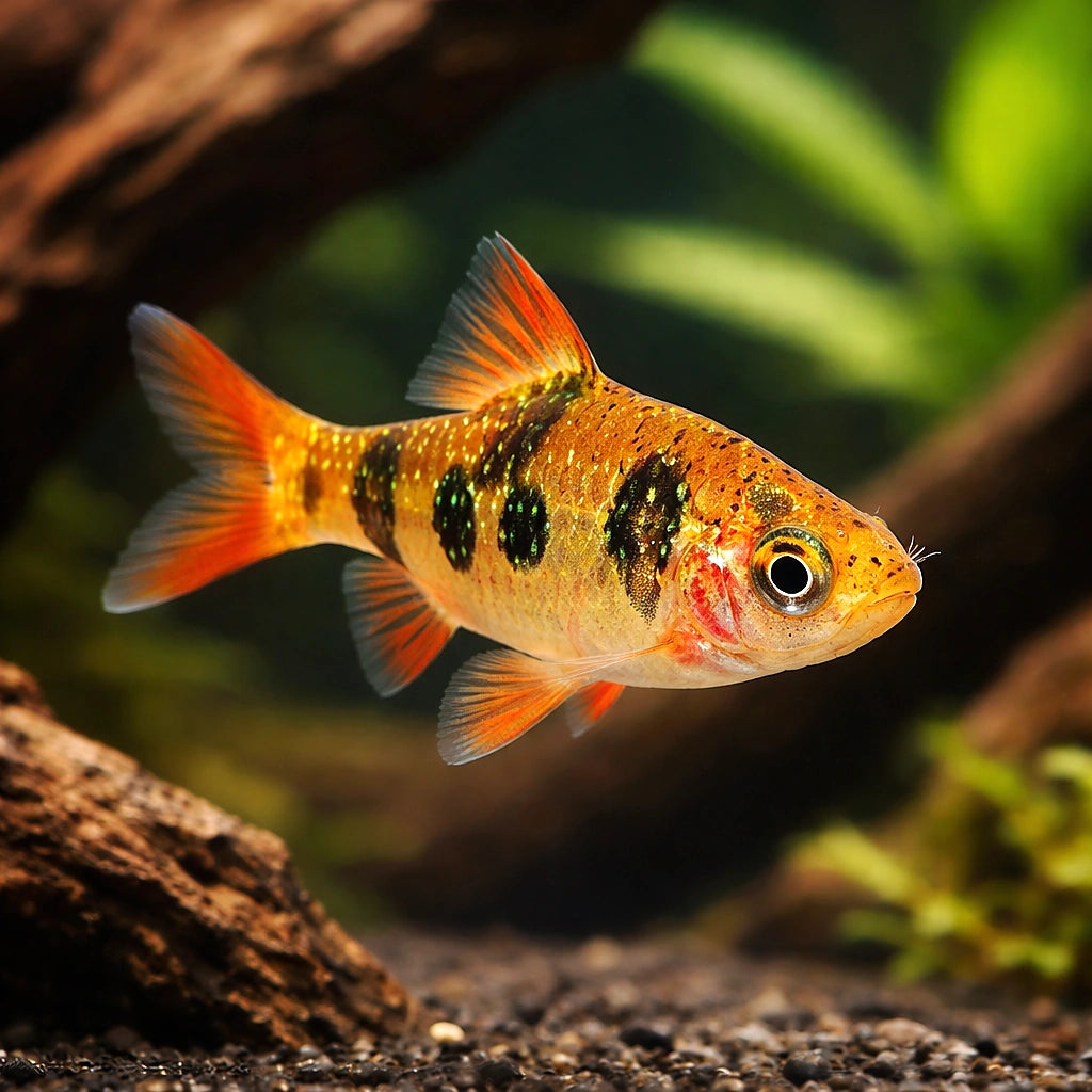 Barb-Rhombo — Rhombo Barb (Puntius rhomboocellatus) – Stunning Snakeskin Barb – Peaceful Schooling Fish – Buy Live Tropical…