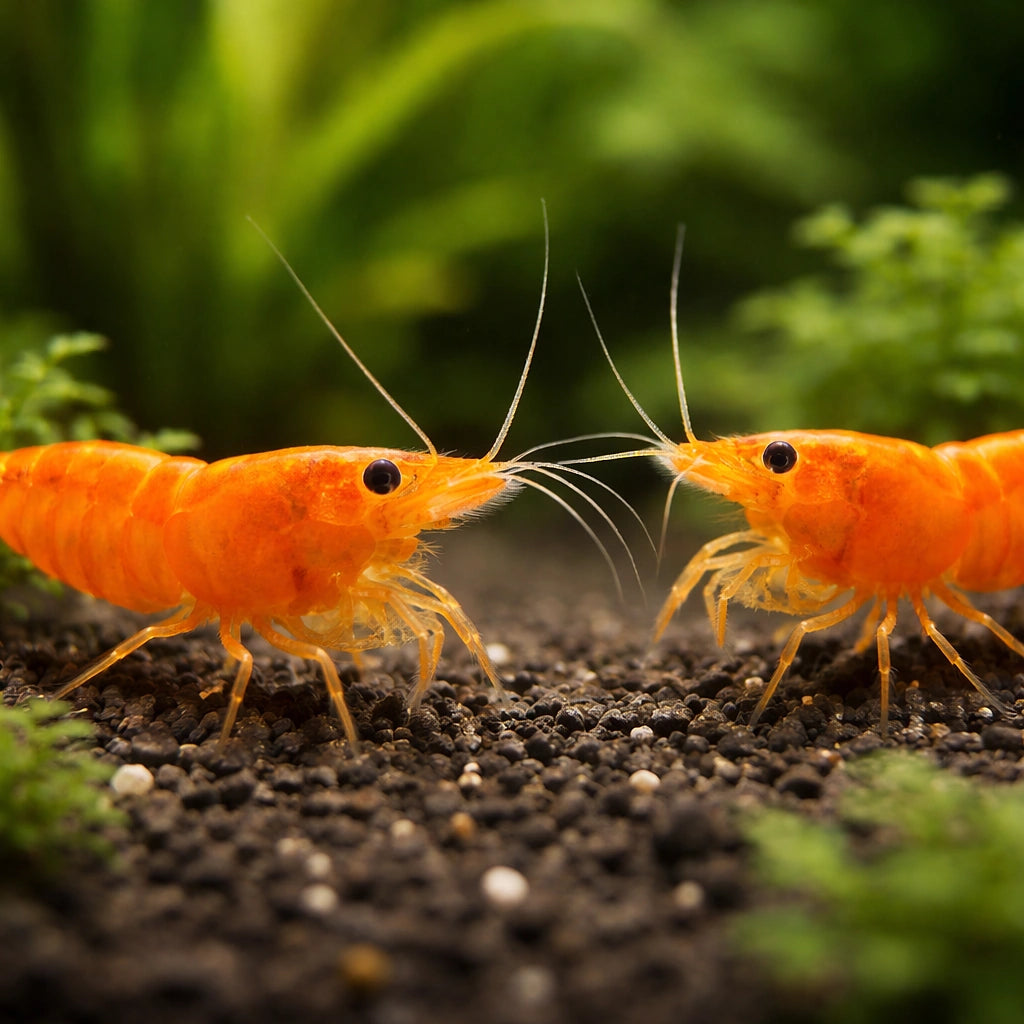 Orange Sakura Shrimp (Neocaridina davidi) - UK (Neocaridina davidi) — Vibrant Orange Sakura shrimp for planted freshwater…