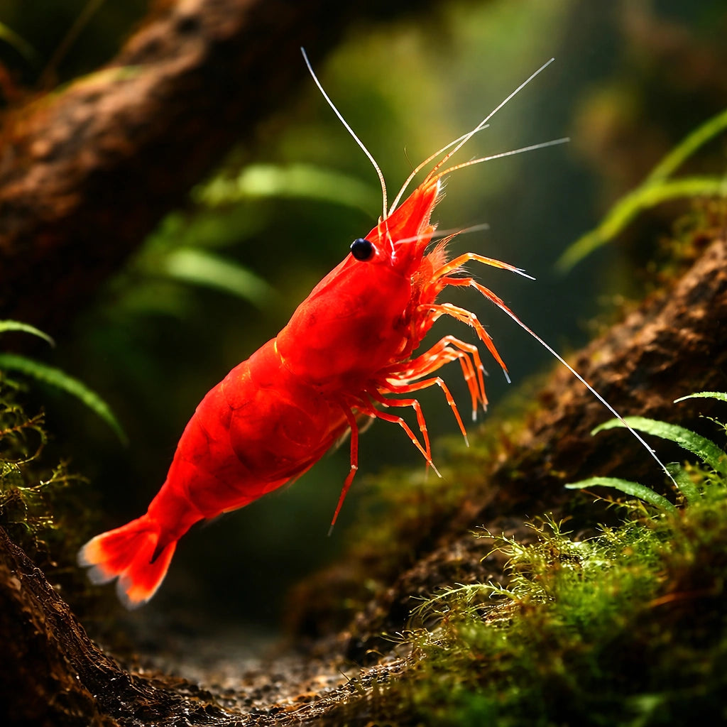 Super Red Sakura Shrimp (Neocaridina davidi) - UK (Neocaridina davidi) — Bright Super Red Sakura shrimp for planted — hero…