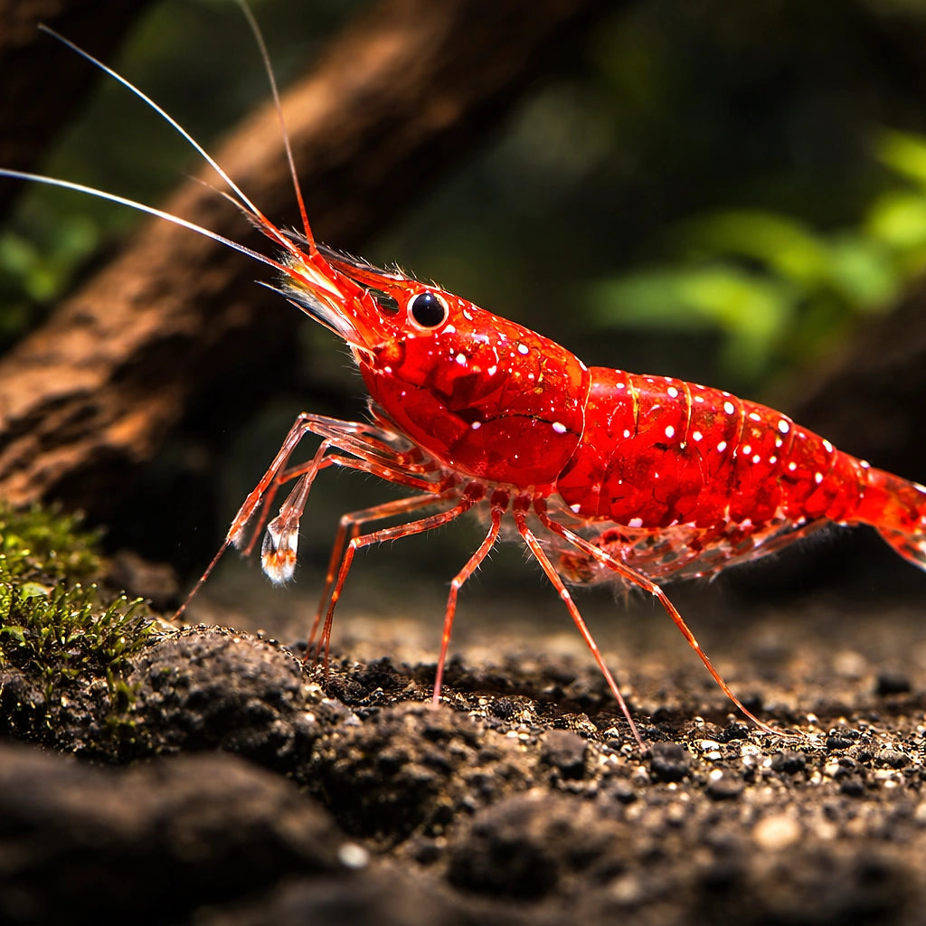 White Spotted Red Shrimp (Caridina dennerli) - UK (Caridina dennerli) — Striking White Spotted Red Shrimp for colourful…