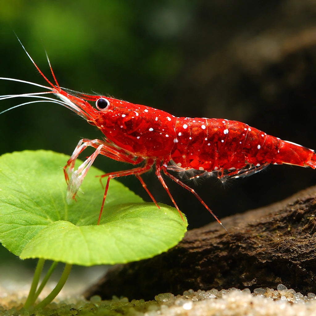 White Spotted Red Shrimp (Caridina dennerli) - UK (Caridina dennerli) — Striking White Spotted Red Shrimp for colourful…