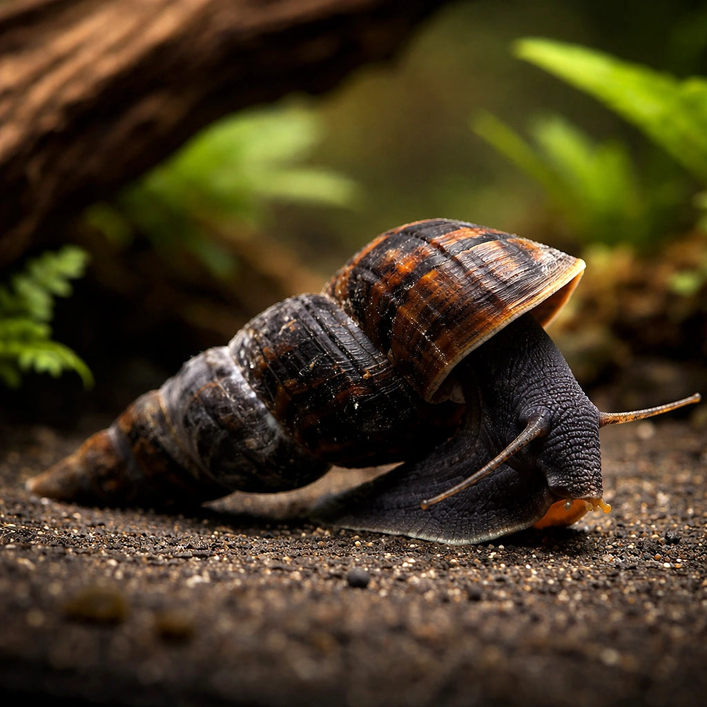 Black Antenna Rabbit Snail (Tylomelania sp.) - UK (Tylomelania sp.) — A striking Black Antenna Rabbit Snail for peaceful…