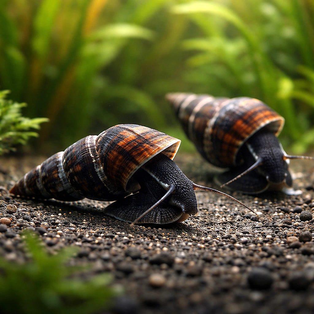 Black Antenna Rabbit Snail (Tylomelania sp.) - UK (Tylomelania sp.) — A striking Black Antenna Rabbit Snail for peaceful…