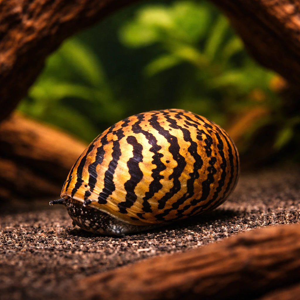 Zebra Snail, hibernating, please add water — Parallel Nerite Snail (Neritina sp.) - UK (Neritina sp.) — Parallel Nerite…