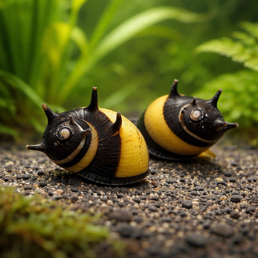Zebra Horned Nerite Snail - Freshwater Snails UK (Clithon corona) — Add a striking zebra horned nerite snail to your tank…