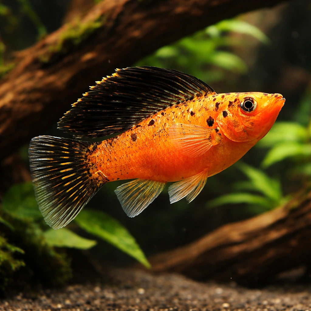 Sail-Fin Molly Gold — Poecilia Sailfin Goldleopard Molly Mix Tropical Fish Tank, Vibrant Molly Fish Colors, Perfect — hero…