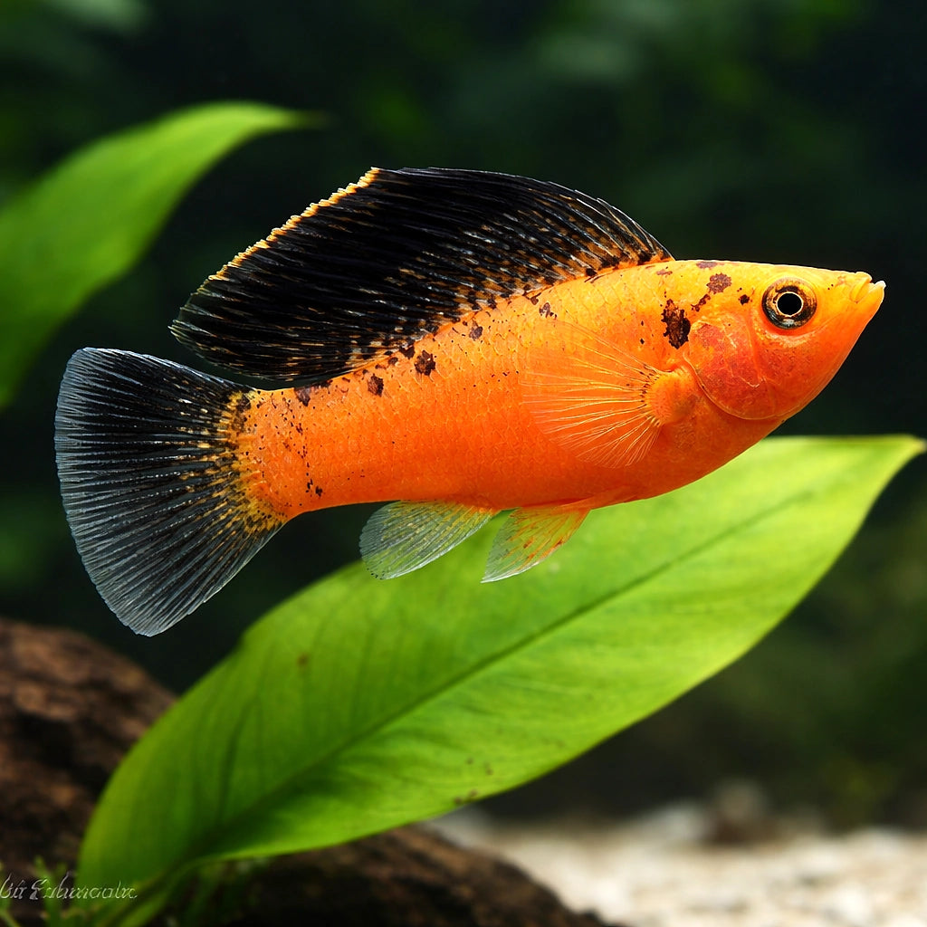 Sail-Fin Molly Gold — Poecilia Sailfin Goldleopard Molly Mix Tropical Fish Tank, Vibrant Molly Fish Colors, Perfect — scale…