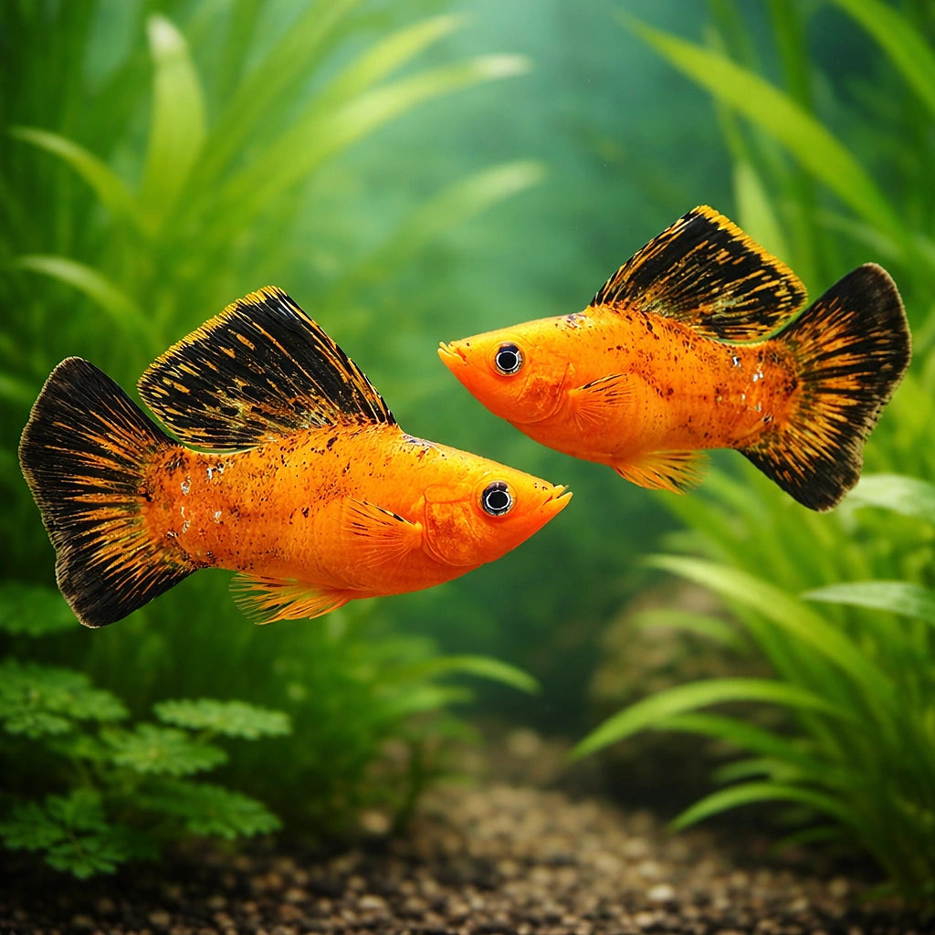 Gold Molly — Red Leopard Sailfin Molly (Poecilia velifera) - UK (Poecilia velifera) — Add a bold Red Leopard Sailfin Molly…