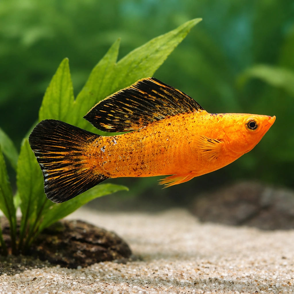 Gold Molly — Red Leopard Sailfin Molly (Poecilia velifera) - UK (Poecilia velifera) — Add a bold Red Leopard Sailfin Molly…