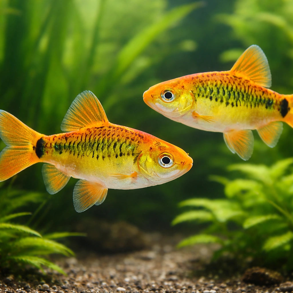 Golden Barb: A Vibrant and Hardy Aquarium Classic Scientific Name: Pethia gelius (formerly Barbus schuberti or Capoeta…