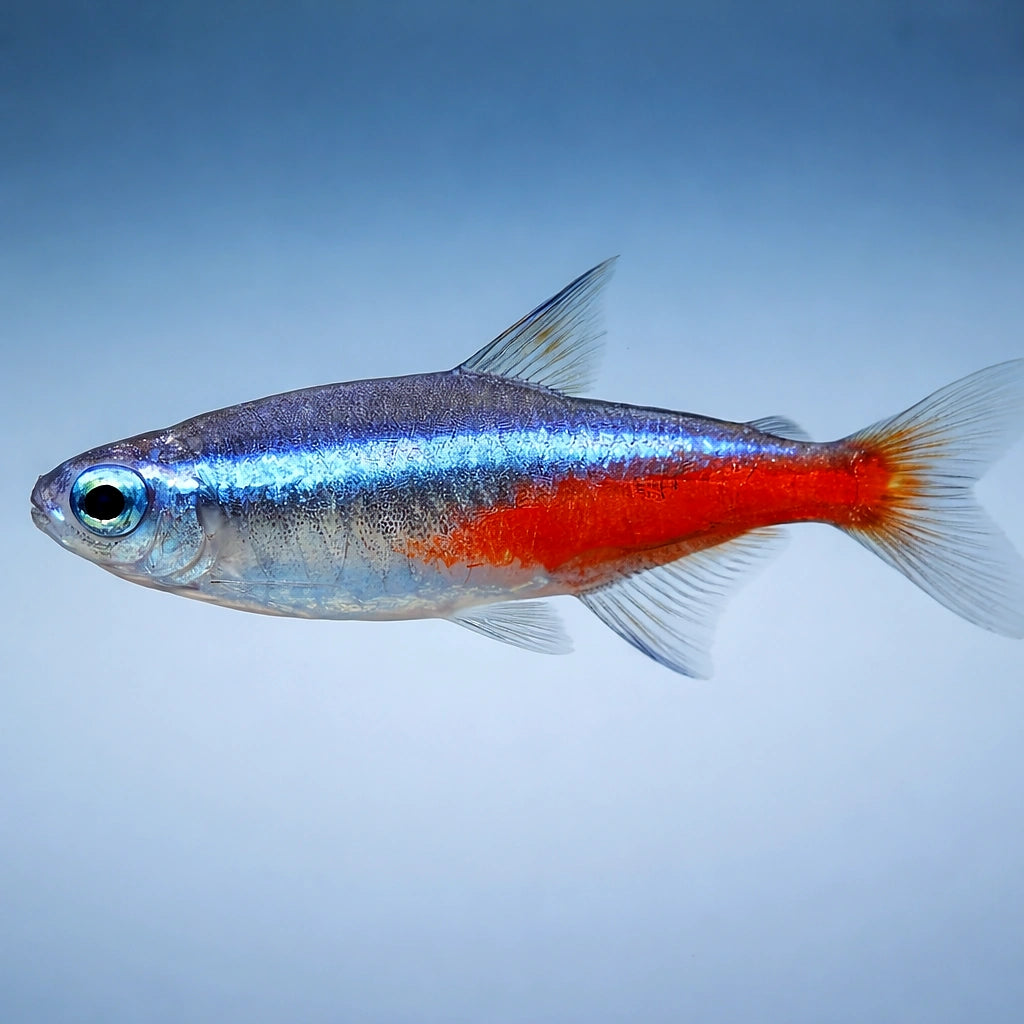 Neon Tetra — Neon Blue Tetra (Paracheirodon simulans) - UK (Paracheirodon innesi) — A dazzling shoaling tetra with electric…