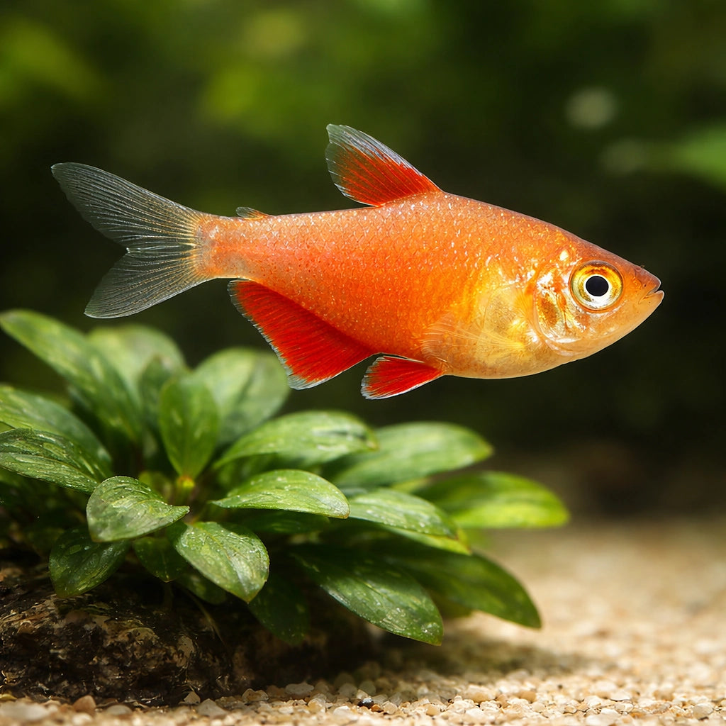 Flame Tetra Orange — Orange Flame Tetra (Hyphessobrycon flammeus) - UK (Hyphessobrycon flammeus) — Add fiery colour to your…