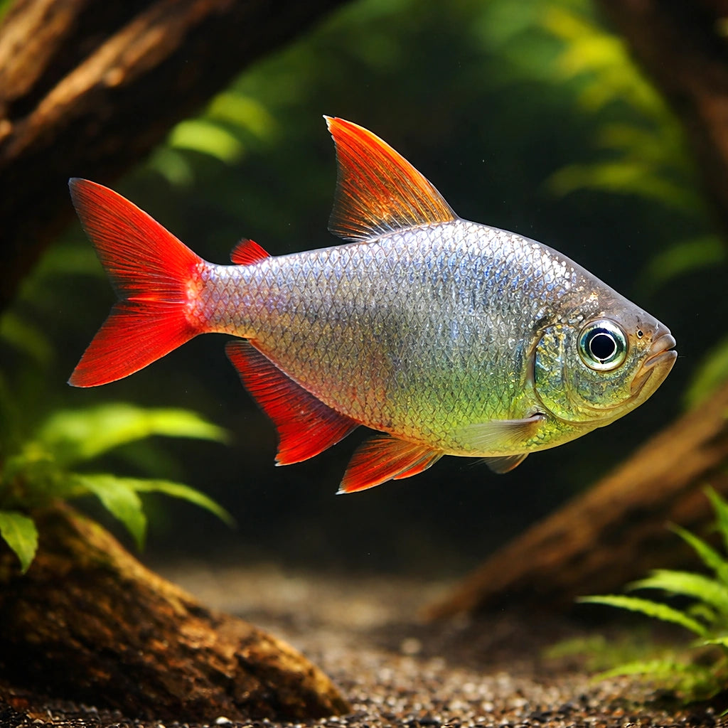 Colombia Red Fin Tetra — Red-Blue Columbian Tetra (Moenkhausia columbiana) - UK (Hyphessobrycon columbianus) — A vibrant…