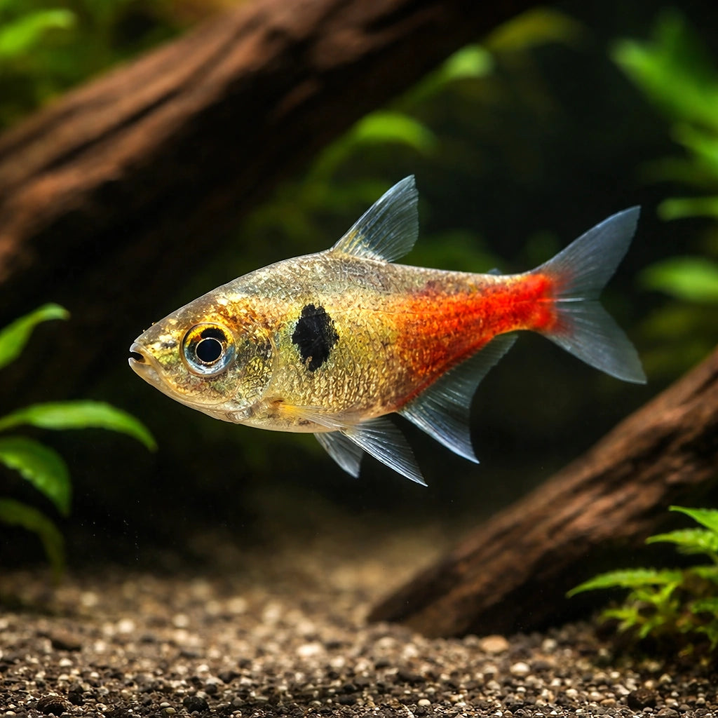 Rosy Phantom Tetra (Hyphessobrycon rosaceus) - UK (Hyphessobrycon rosaceus) — A graceful, peaceful tetra with soft rosy…