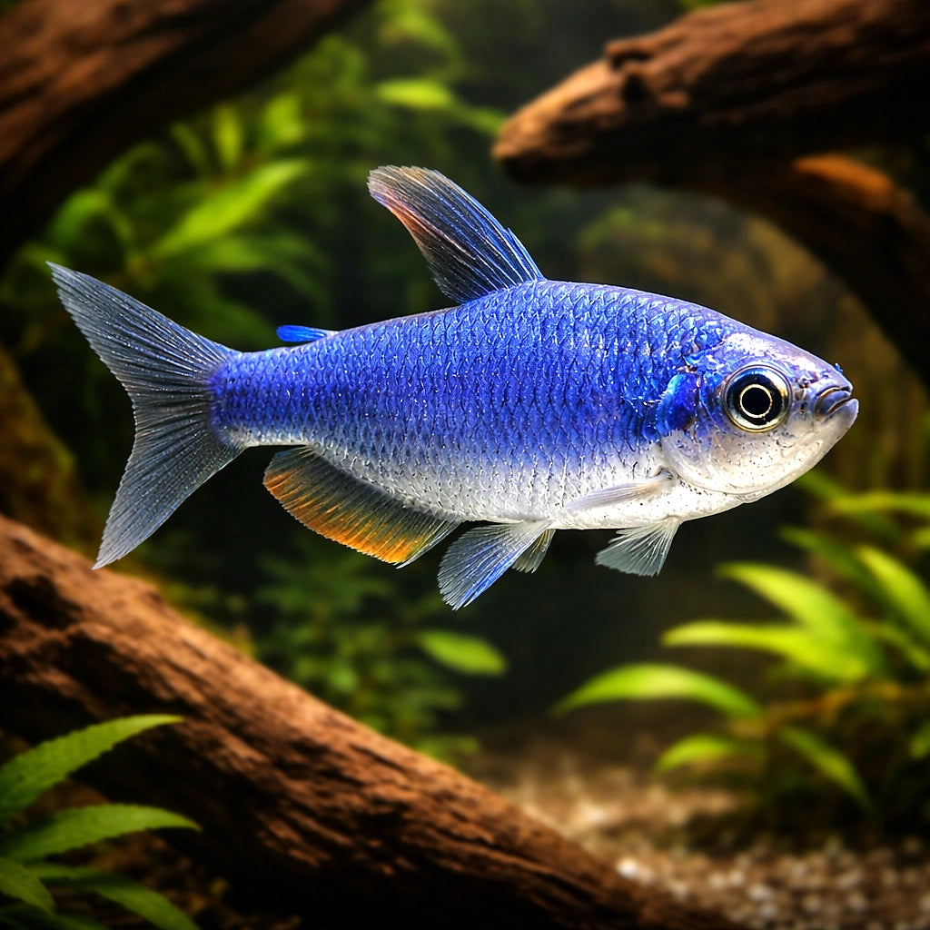 Super Blue Emperor Tetra (Nematobrycon palmeri) - UK (Nematobrycon palmeri) — A regal, shimmering tetra ideal for peaceful…