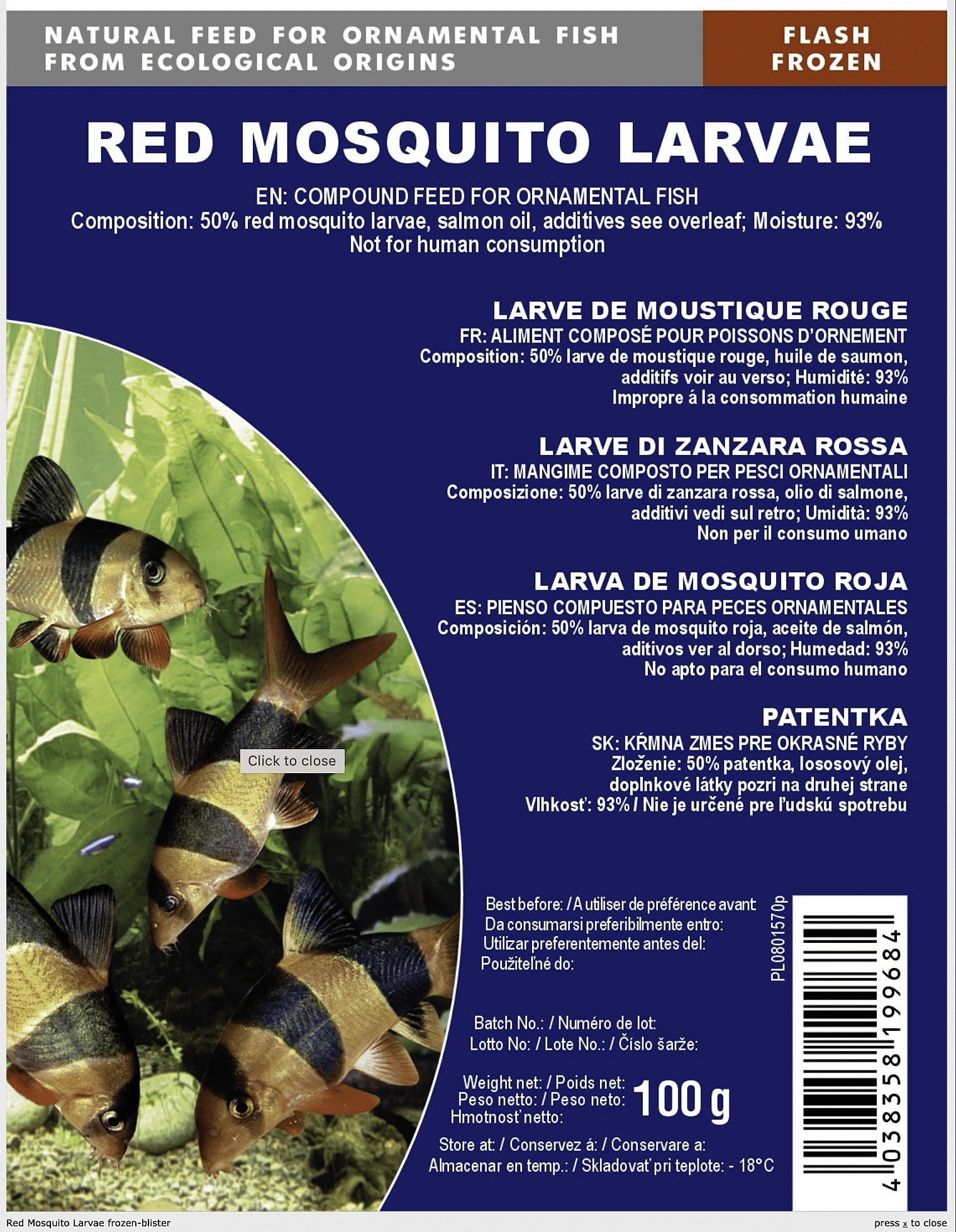 frozen fish food — Frozen Food in Blisters for sale UK