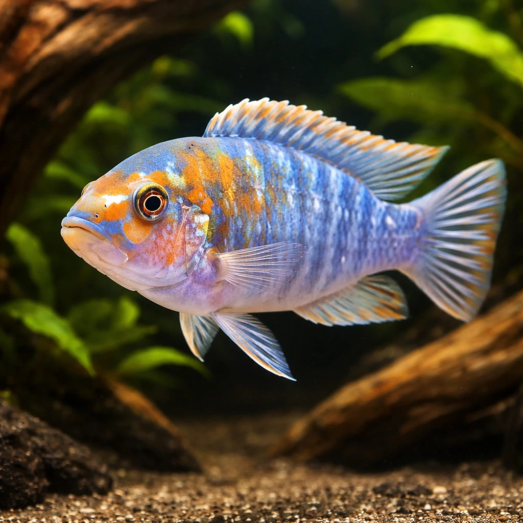 Fuelleborn's Cichlid — tropical fish for sale UK — AI hero driftwood view