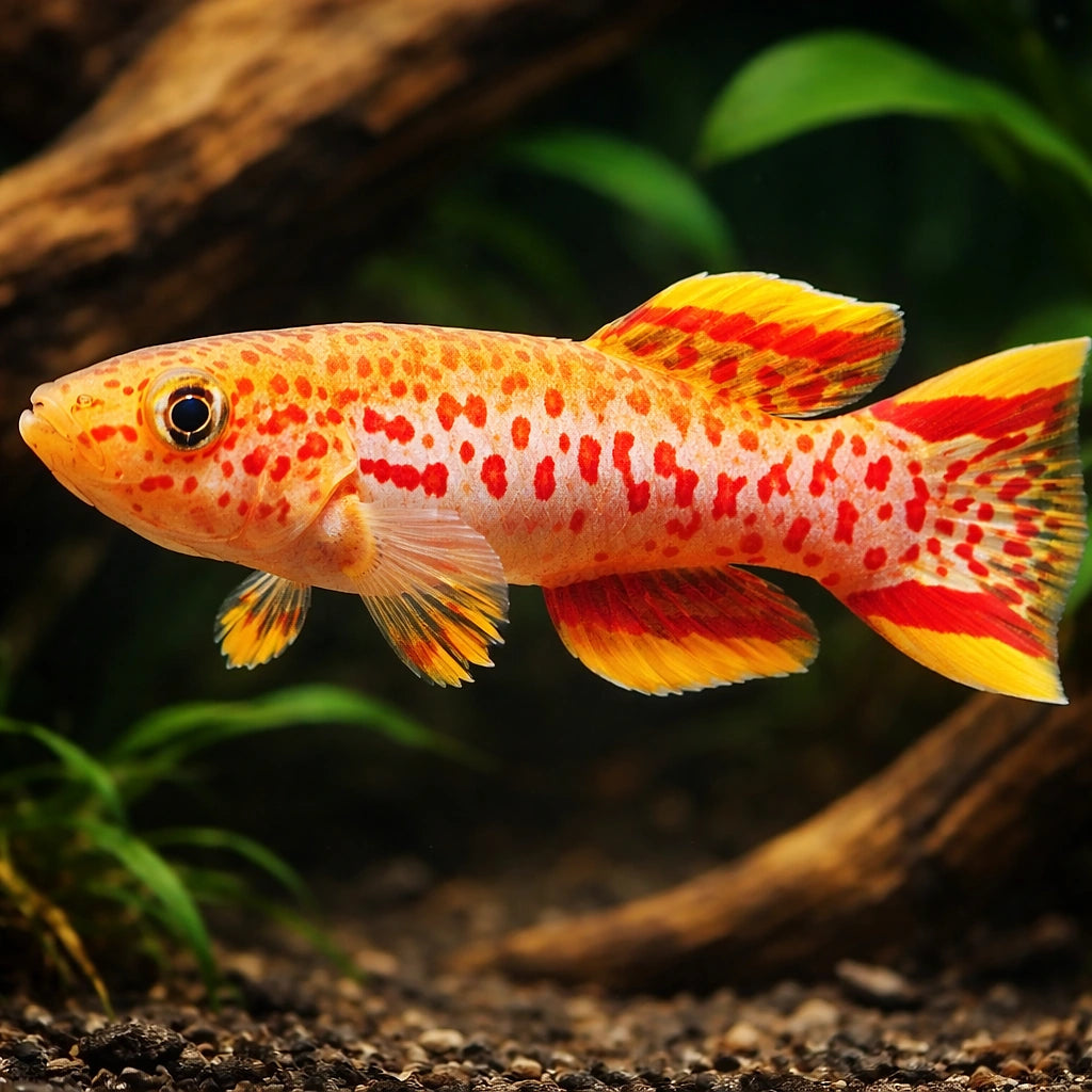 Gardner's Killifish Akure — tropical fish for sale UK — AI hero driftwood view
